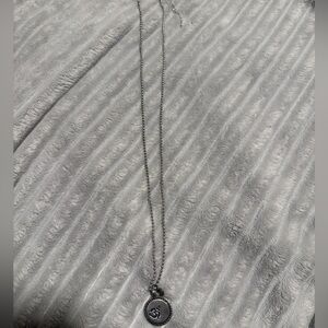 Satya Jewelry Silver Om Disc Pendant Necklace